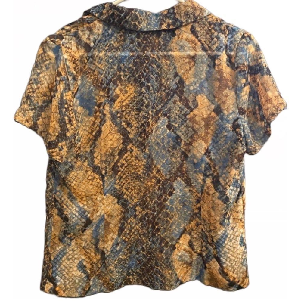 Decker Sheer Python Button Down SZ M - Picture 3 of 10